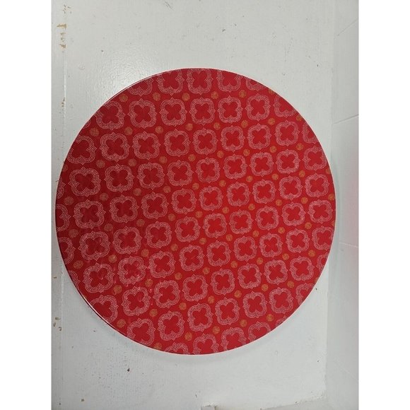 Q Squared 16.5" Round Red Mosaic Melamine Venezia Platter - Picture 1 of 4